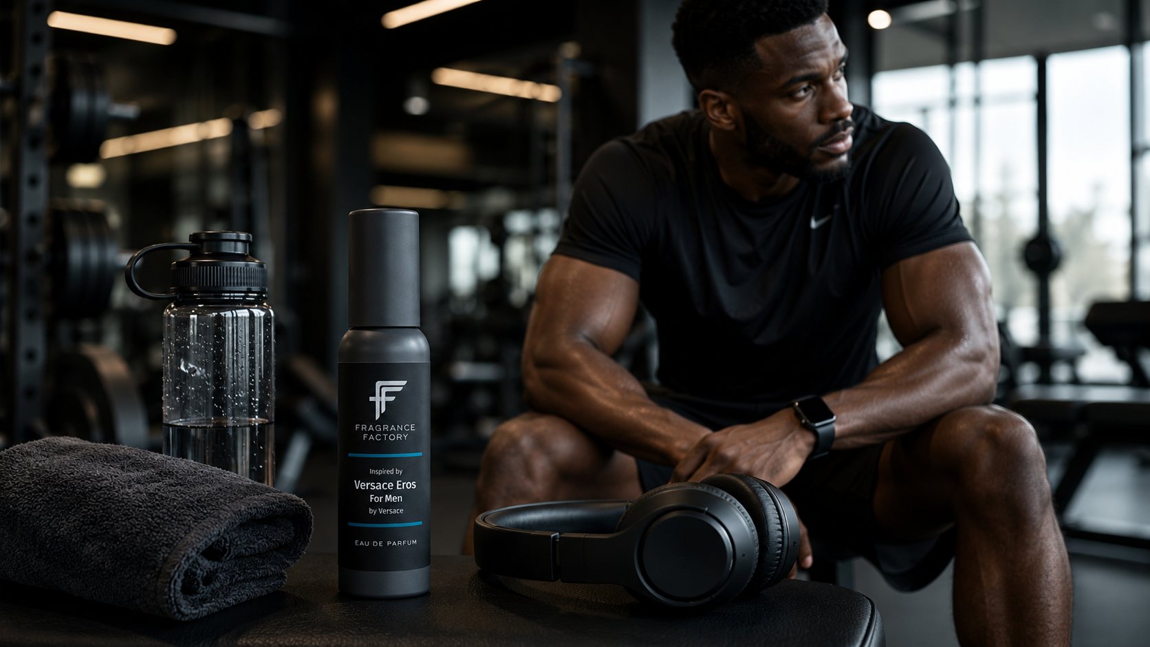 Fragrance Factory men's fragrance at the gym